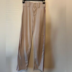 Men’s Alleson Gray Baseball Pants w/ Maroon Piping